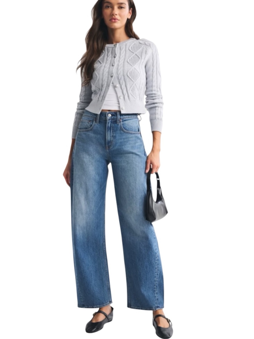 A & F High Rise Curve Love Medium Wash Barrel Jean Size 26 Regular